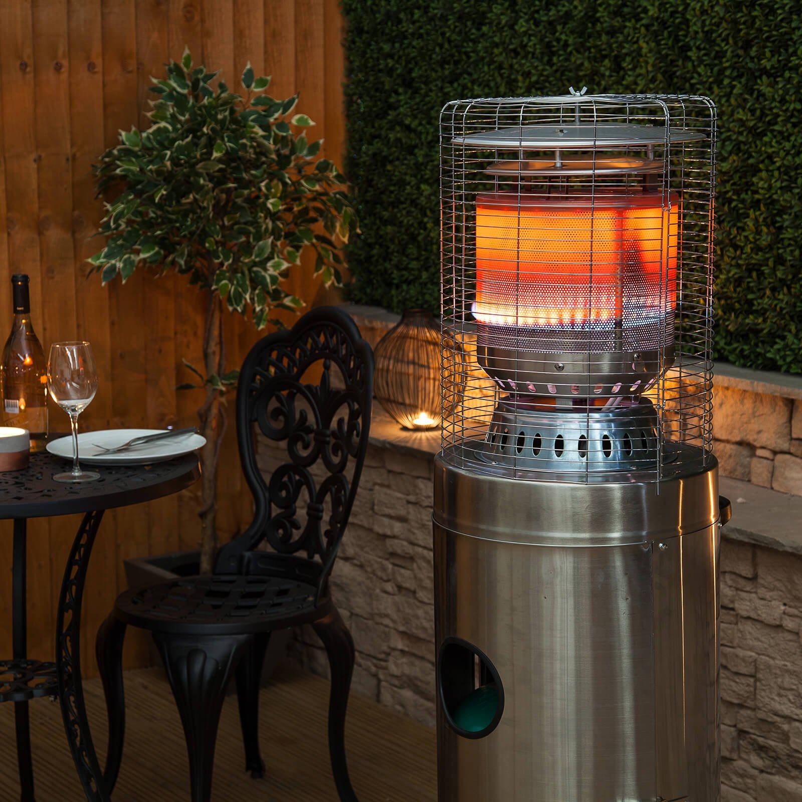 Fire Mountain Bullet Stainless Steel Floor Standing Gas Patio