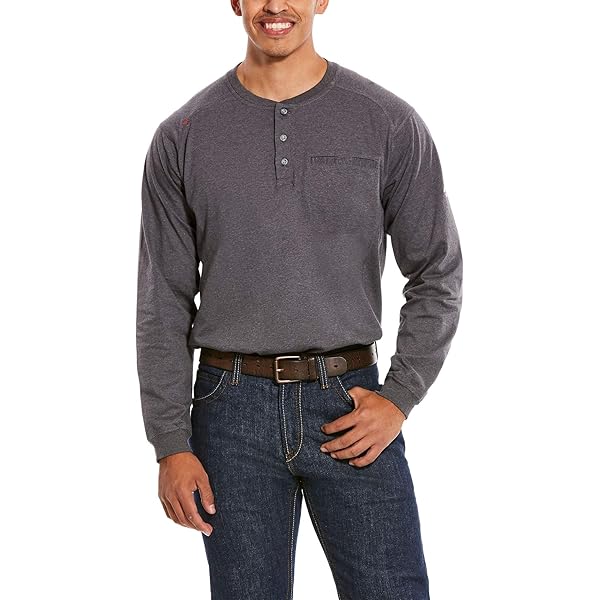 Chemise Diesel Homme XL Gris – Manches Longues, Henley, Style Rétro Moto