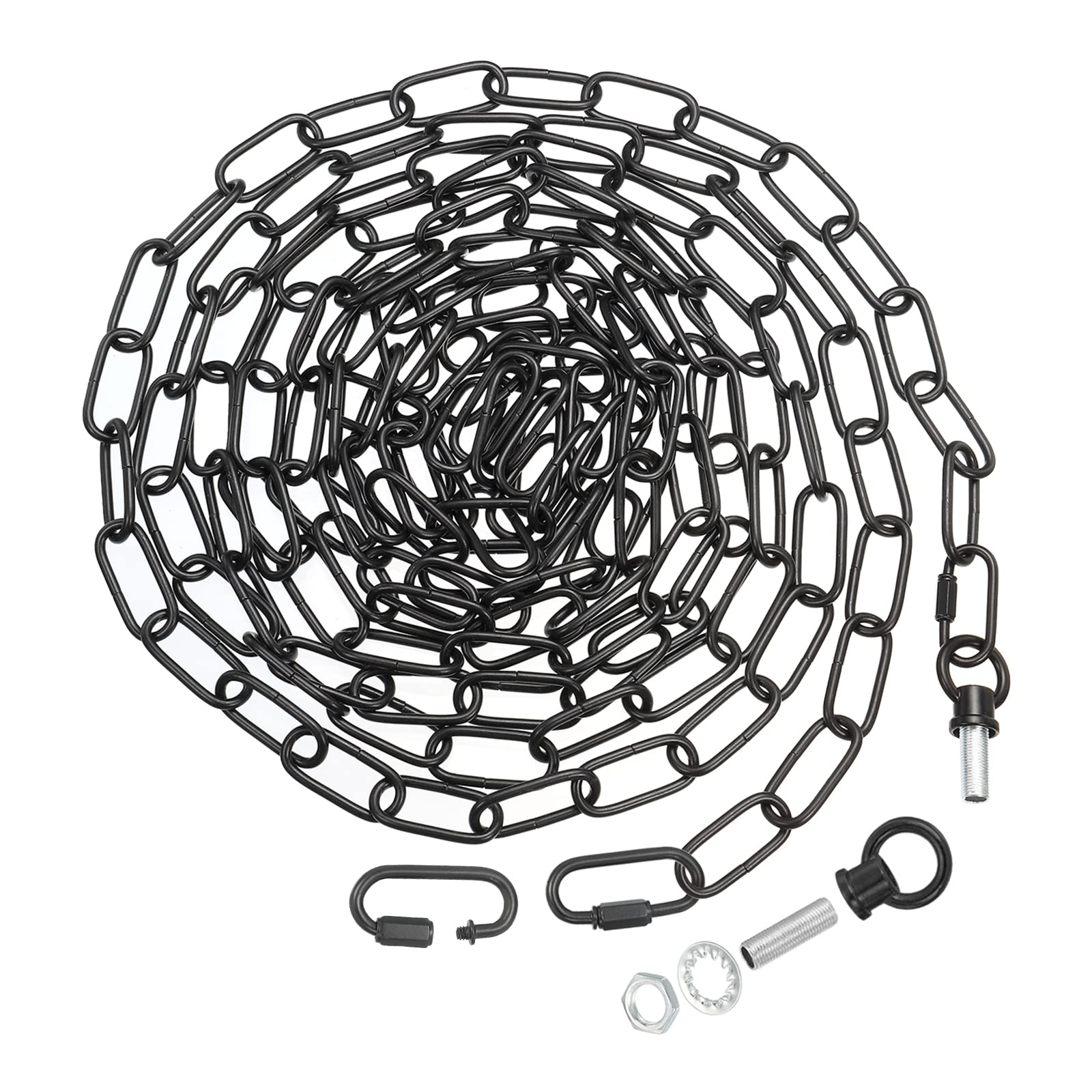 PATIKIL 19 Feet Lighting Chain for Hanging Lamp, Chandelier Chain Light Fixture Chain Load Capacity 65 Lbs for Pendant Light, Ceiling Fan, Black — image 1