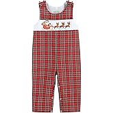 Lil cactus Boys Baby and Toddler Smocked Christmas Overalls