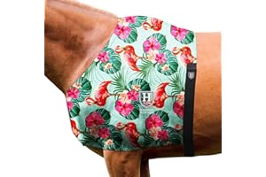 Harrison Howard Heat-Insulating Breathable Stretchy Shoulder Guard Anti Rub Bib for Horse Chic Flamingo L