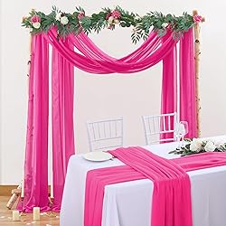 PARTISKY Wedding Arch Draping Fabric,2 Panels 18FT