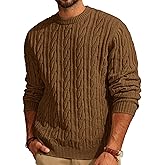 PJ PAUL JONES Mens Sweater Crewneck Cable Knit Pullover Sweater Casual Twist Textured Sweaters
