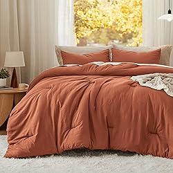 Bedsure King Size Comforter Set, Burnt Orange Soft