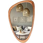 WallBeyond Asymmetrical Mirror, Irregular Wall Mirror, Wall Mirrors Decorative for Bedroom Living Room Entryway Hall, Wood Mirror for mid Century Modern Decor 30" H x 19" W