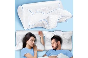 SAHEYER Cervical Neck Pillow, Ergonomic Memory Foam Pillow for Neck Pain Relief, 2 in 1 Support Pillow for Side, Back and Sto