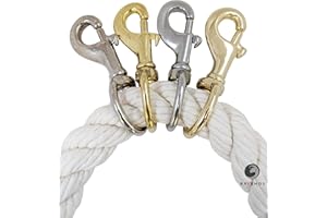 Fms Ravenox Snap Hooks Heavy Duty |(Brass Plated)(1" x 2-Pack) | 1-inch Swivel Snaps | Keychain Clip with Eye Bolt | Swivel Hook, Bolt Snap for Scuba, Flagpoles, Horse Leads, Leashes | Rope Hardware
