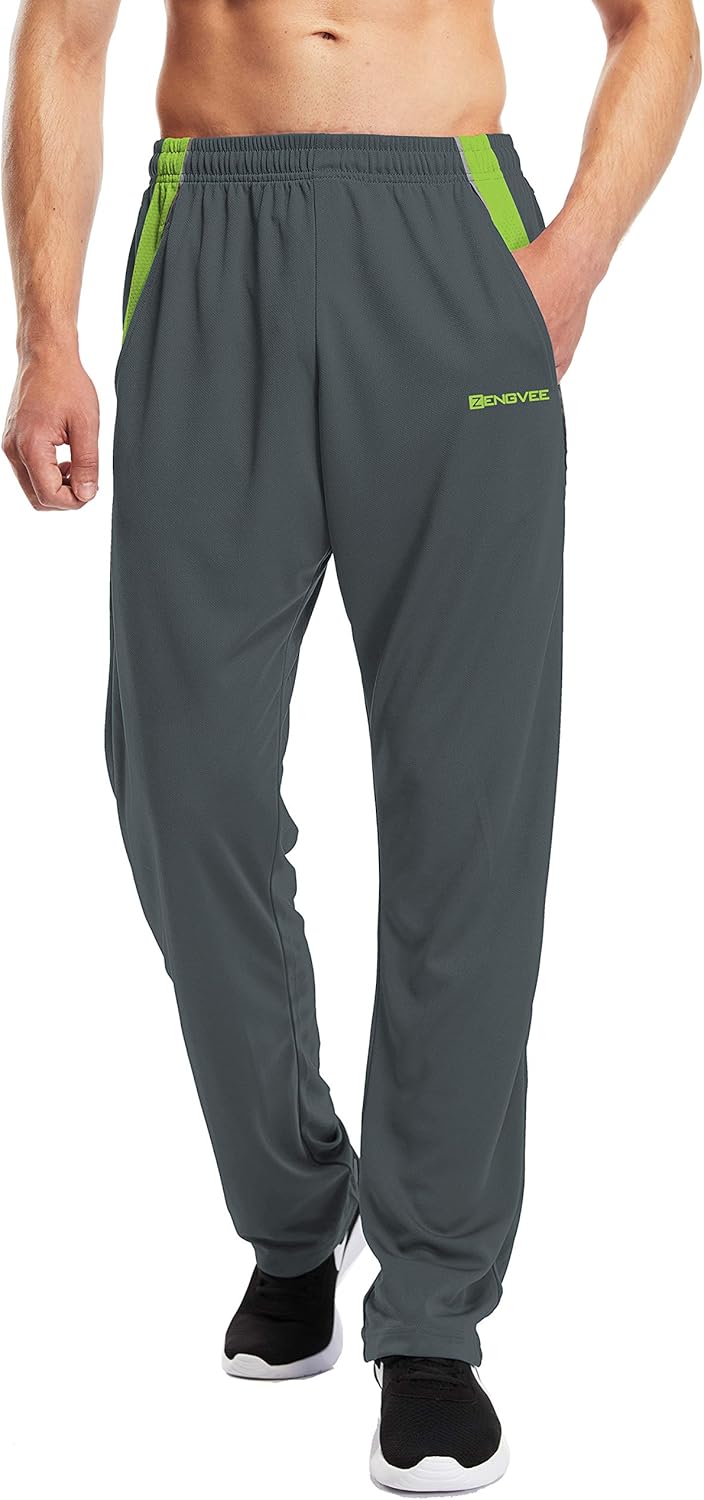 1994Fashion Mens Sweatpants Open-Bottom Workout Jogger Pant with Pockets: Clothing