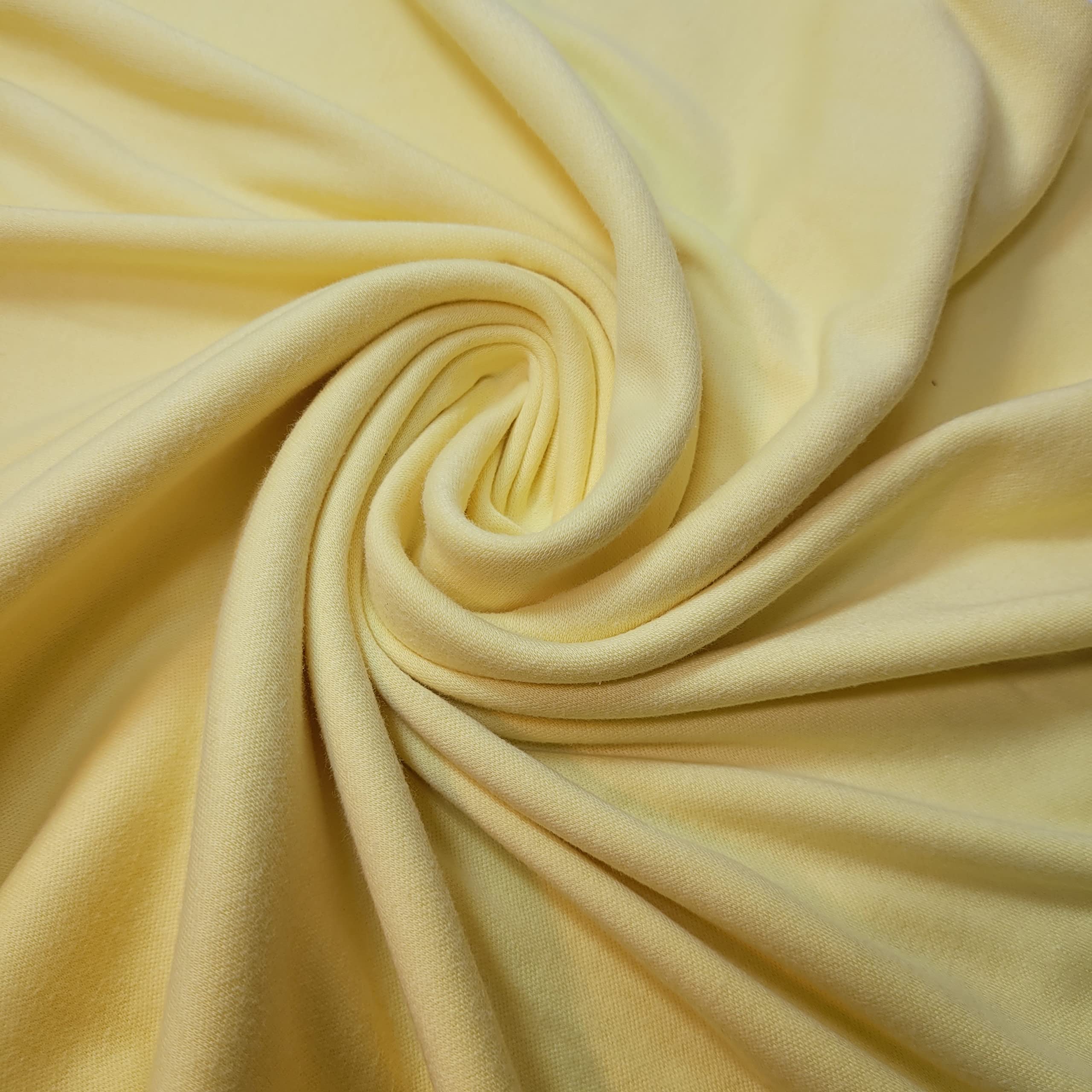 Premium Quality Cotton Single Jersey Baby Grow Soft Knit Fabric Material 58" (Lemon Yellow)