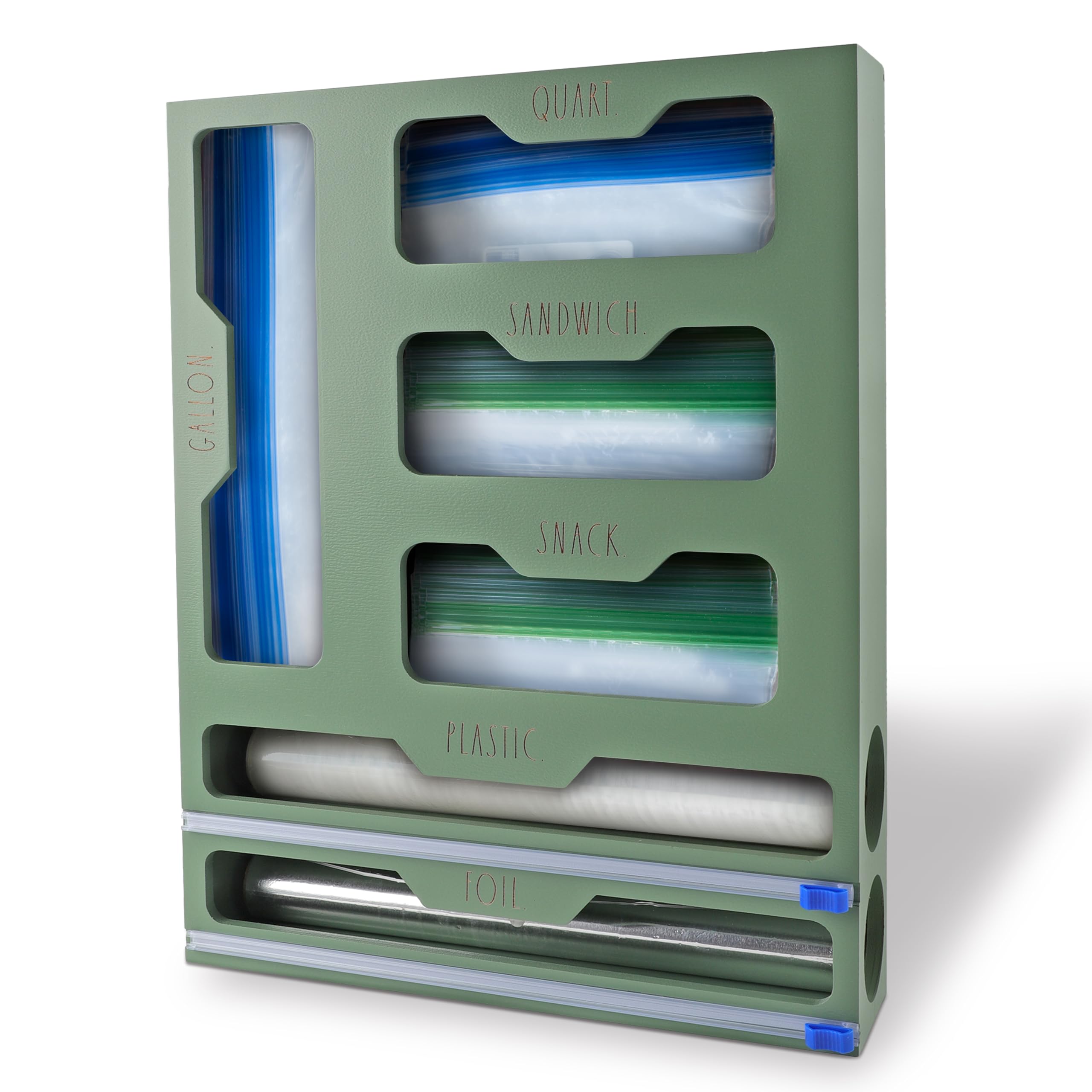 Photo 1 of *MAJOR DAMAGE*
Rae Dunn Bamboo Bag Organizer for Kitchen Drawer - Durable Wood Organizer for Kitchen Storage - Holds Gallon, Quart, Snack, Sandwich Size Baggies, Plastic Wrap and Foil