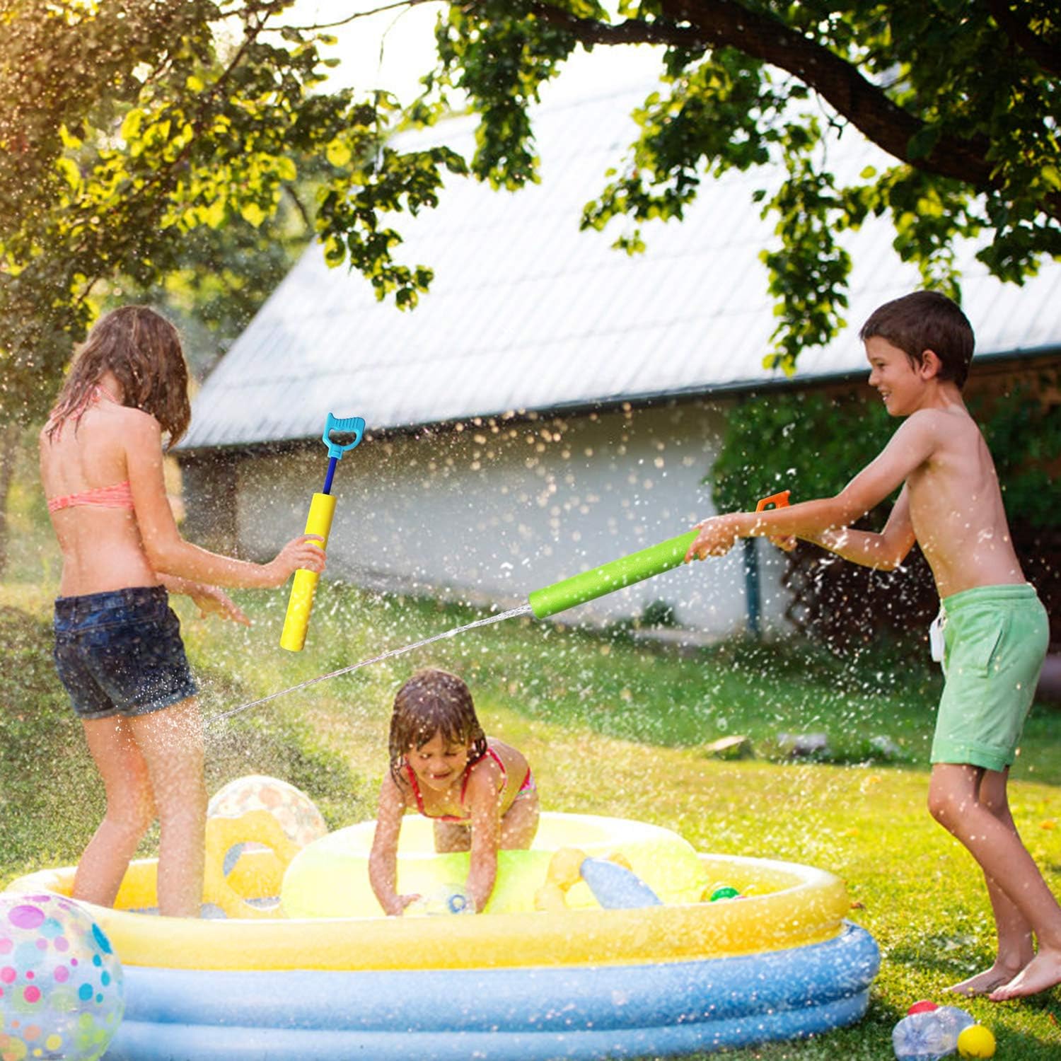 Comken 6 Pack Water Guns for Kids, Foam Water Blaster Squirt Guns,Easy to Carry,Perfect Outdoor Play Game Toys for Summer in Garden,Swimming Pool or Beach: Toys & Games