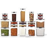 Rubbermaid Brilliance BPA-Free Airtight Food Storage Containers with Lids Set of 20 with Scoops Perfect for Kitchen and Pantry Organization