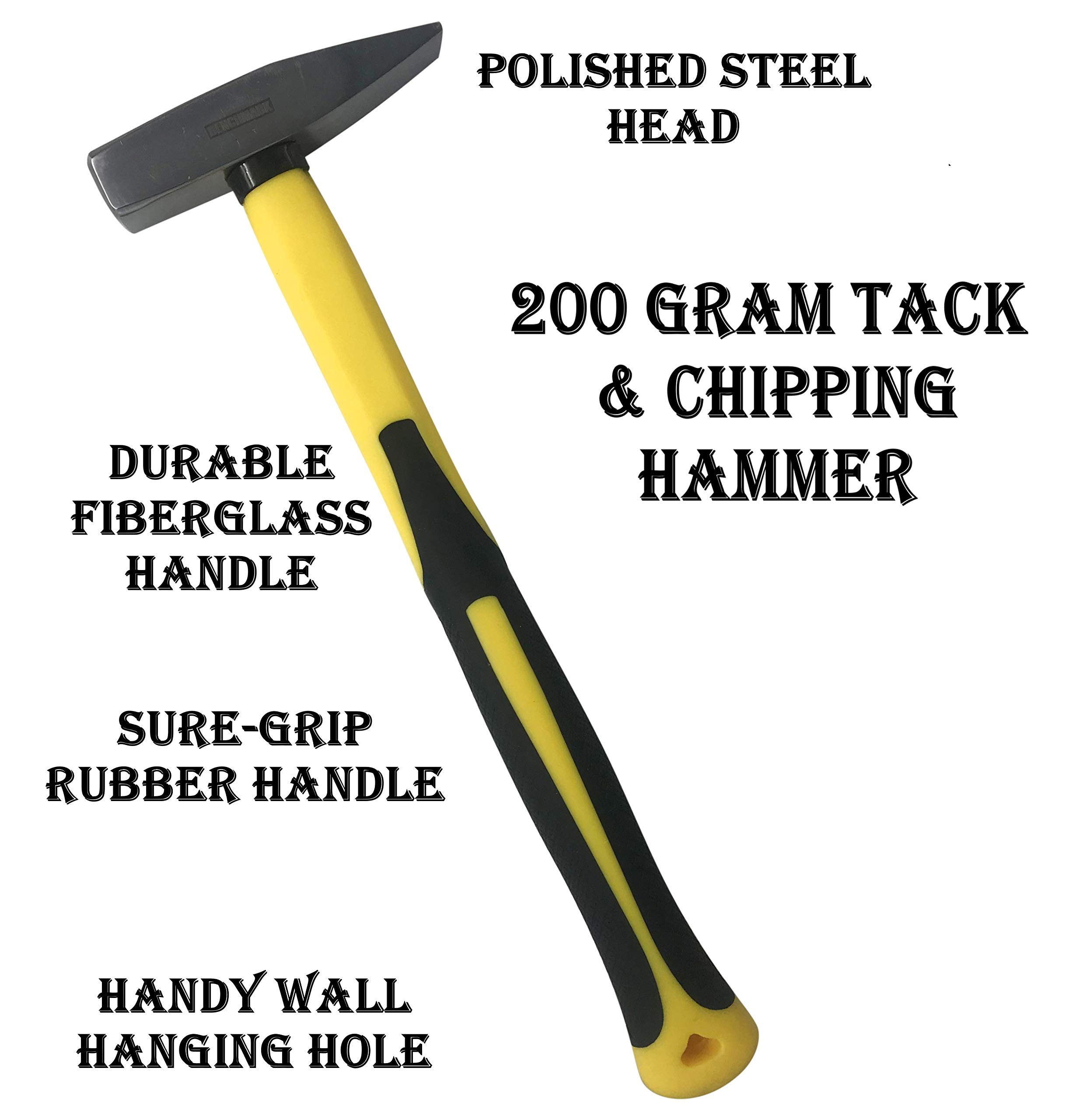 Benchmark 3 Piece Hammer Set; 16 OZ. Claw Hammer, Tack Hammer; Rubber Mallet (Double SIded