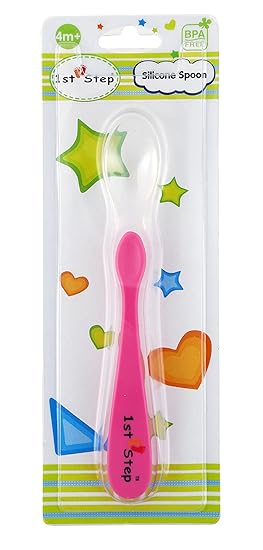 1st Step ST-1196PK Silicone Spoon (Pink)