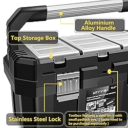 Anyyion 14 Inch Tool box with Removable Tray, Truly