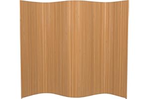 RED LANTERN Oriental Furniture 6 ft. Tall Bamboo Wave Screen - Natural