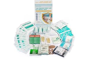 General Medi 160 Piece First Aid Kit Bag Refill Kit - Includes Instant Cold Pack, Bandages,Emergency Blanket, Moleskin Pad, Gauze - Extra Replacement Medical Supplies for First Aid