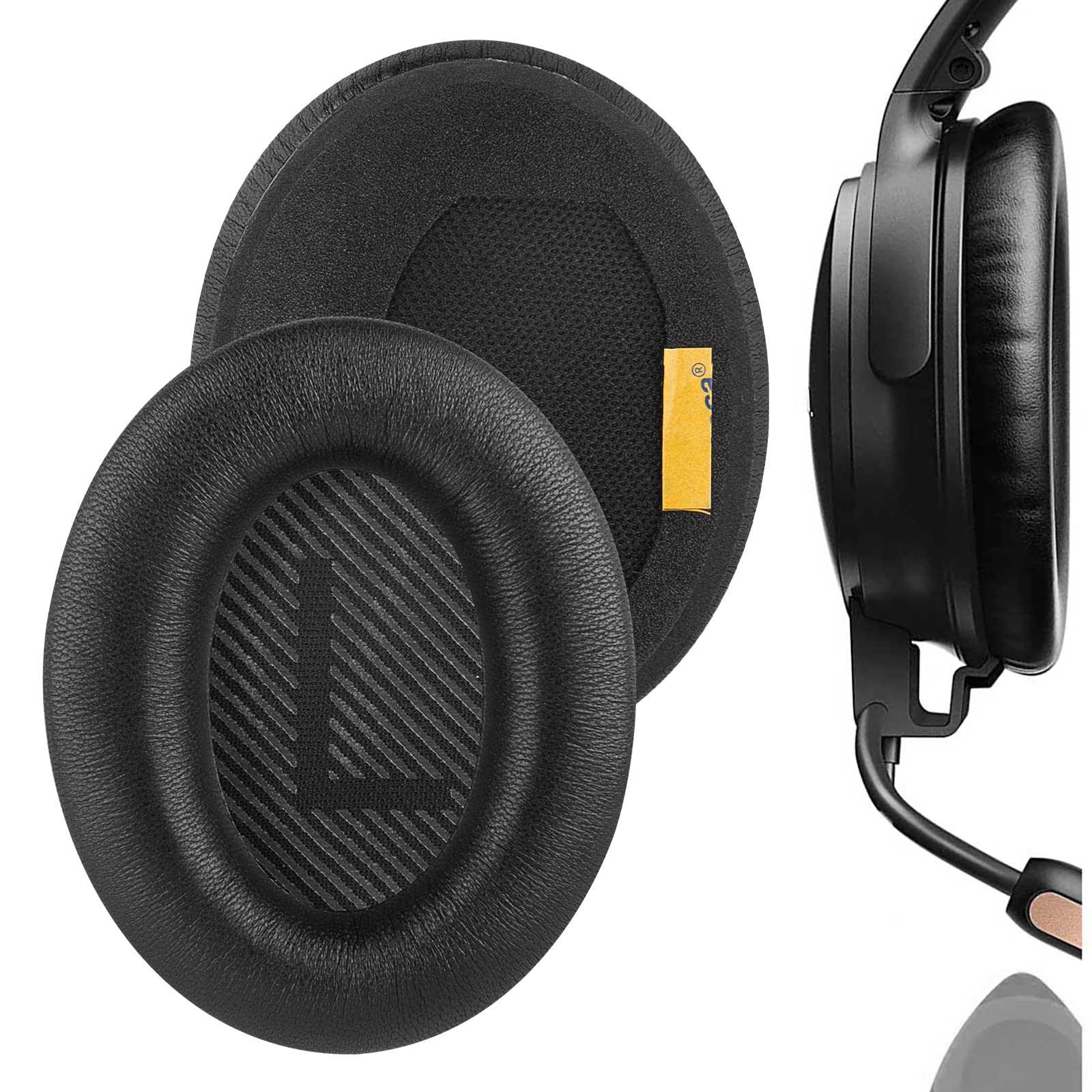 Geekria Elite Sheepskin Ear Pads for Bose New QuietComfort, QC 45/ 35II/ 35IIGaming/ 35/25/ 15/ SE, AE 2/2i/2w, SoundTrue, SoundLink AE2 Headphones, with Video Guide (Black)