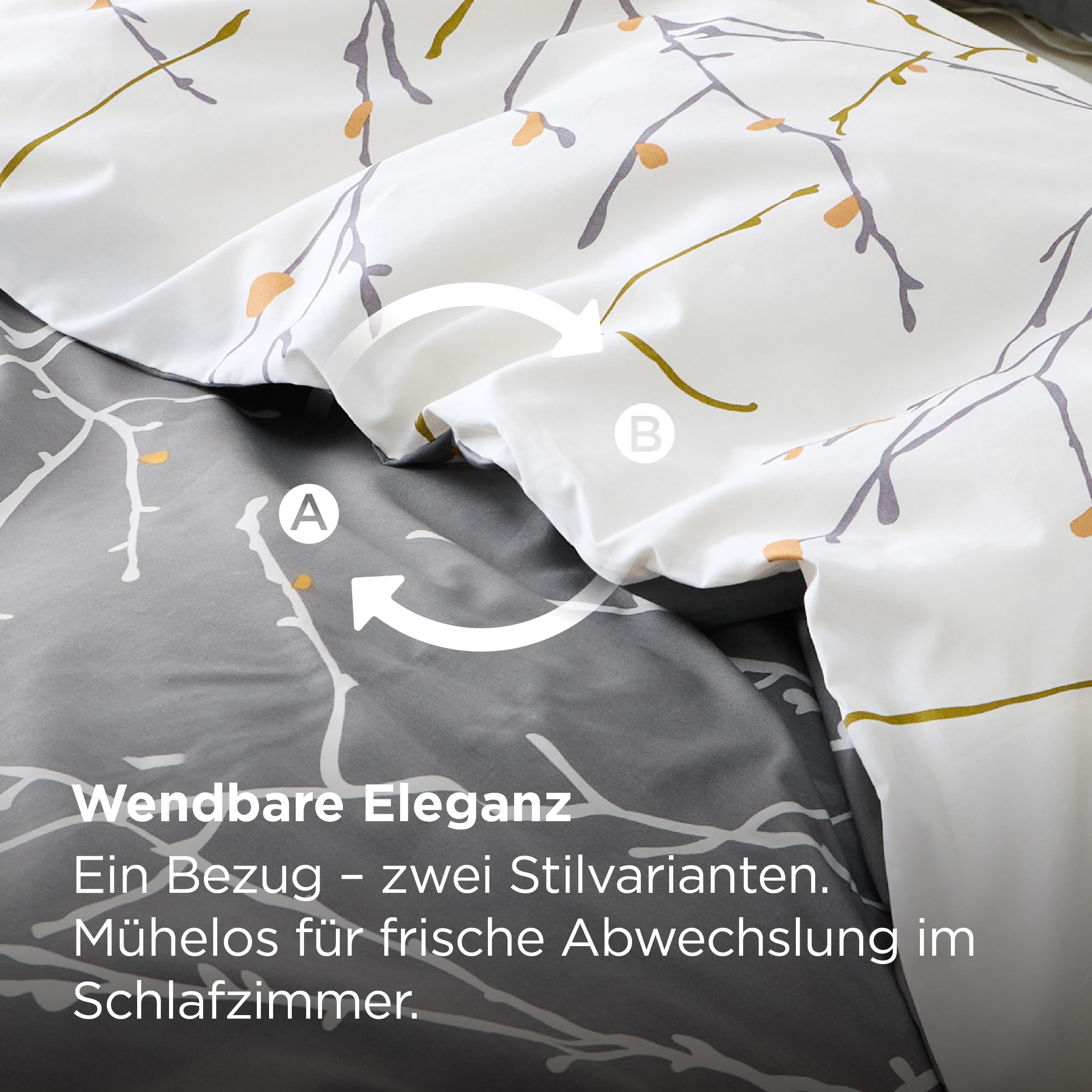 BEDSURE Bettwäsche 135x200 Baumwolle 4teilig - Grau-Beige 5