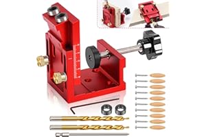 Pocket Hole Jig Tool Kit, 3-in-1 Metal Hole Jig Kit for Woodworking, Woodwork Guides Joint Angle Tool,Pocket Dowel Hole Jig w