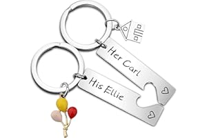 FAADBUK Couple Keychain Set Up Movie Inspired Gift His Ellie Her Carl Gift for Her/Him