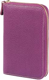 LONDO Genuine Leather Padfolio Purple with Zip Pen Holder Notepad view 8