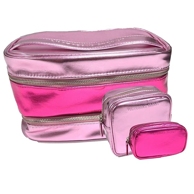 Victoria's Secret 3Piece Pink Cosmetic Travel Bag Amazon.co.uk Shoes