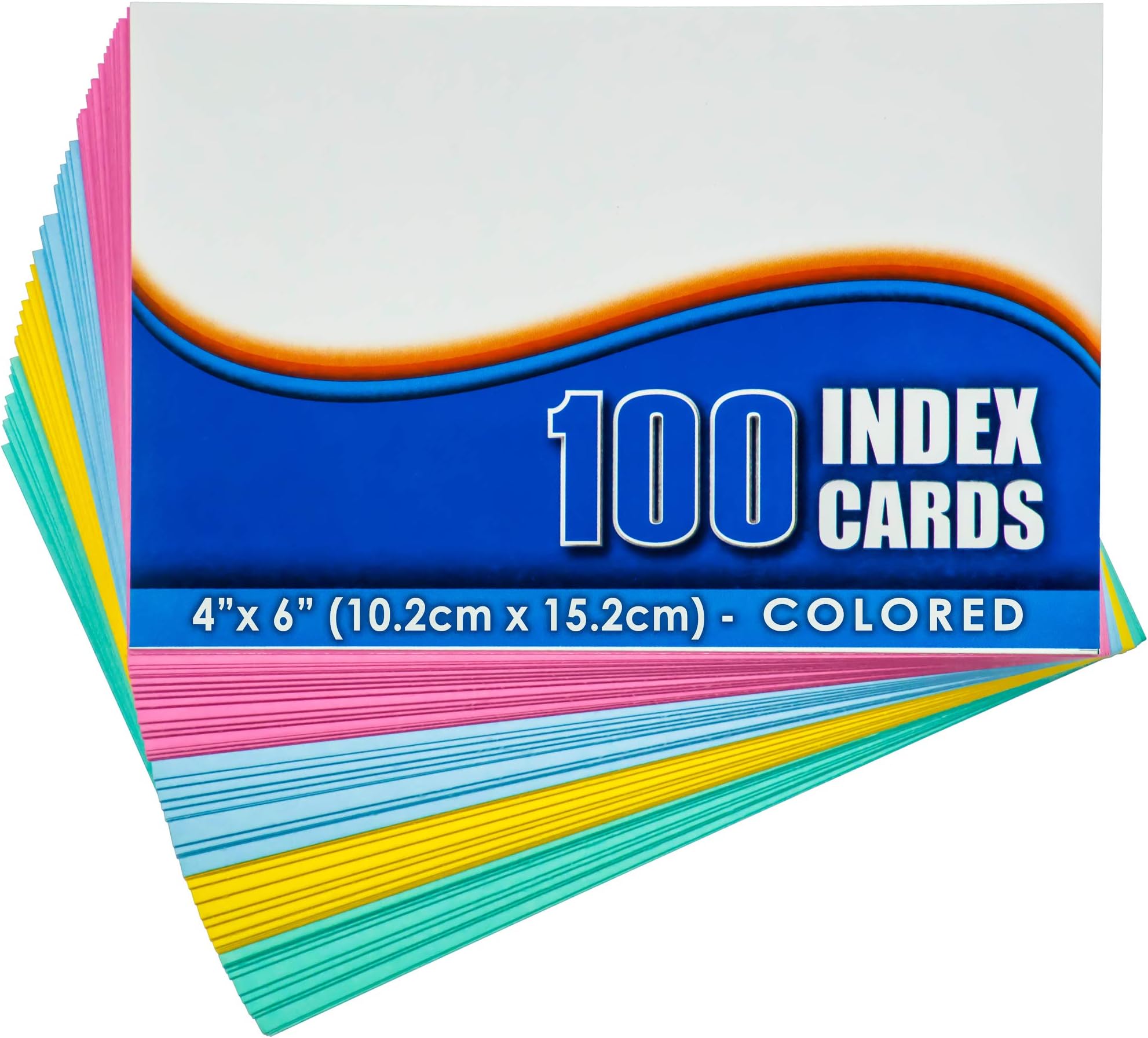 SteadMax 6 X 4 Colored Index Cards, Blank and Opaque Sight Words Flash Cards, Multipurpose School Supplies, Home Office Supplies (100 Count)