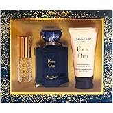 Diane Castel Folie Oud Gift Set - Floral Woody Amber Fragrance - Women Perfume and Body Lotion - Notes of Jasmine, Rose, and Oud - 3 pc