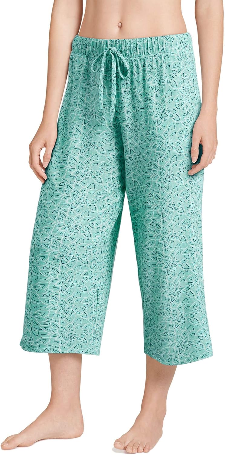Jockey Women's Sleepwear Cooling Comfort Capri, Woodblock Floral, l at