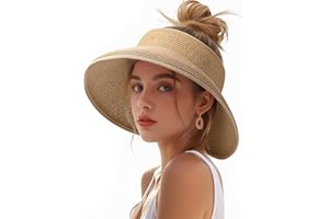 TRIFABRICY Sun Hats for Women, Wide Brim Straw Beach Hat for Women Foldable Floppy, Sun Hat UPF 50+ UV Protection