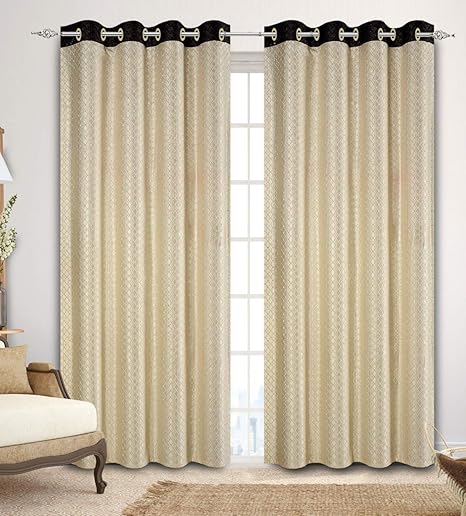 Buy Lifab India Royal Solid 2 Piece Polyester Normal Curtain 9ft