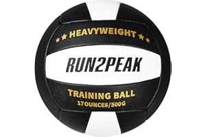 RUN2PEAK Setter Training Volleyball Official Size 5 Volleyballs Heavy Weight Ball PU Practice Volley Balls for Indoor Rebounder Equipment Setters Weighted Volleyball Setting Trainer