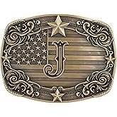 HLYMPONY Cowboy Belt Buckle for Men Vintage Western Rodeo Texas Initial Letter ABCDJMR to Z Belt Buckles