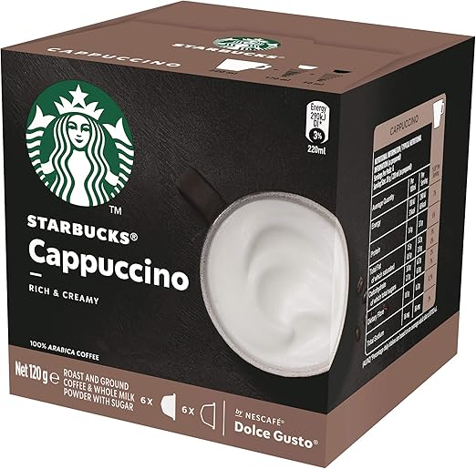 Starbucks Cappuccino by NESCAFE Dolce Gusto Coffee Pods, Box of 12