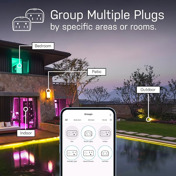 FEIT ELECTRIC SMART OUTDOOR PLUG, WIFI WATERPROOF PLUG, 2 GROUNDED SOCKETS, WORKS WITH ALEXA AND GOOGLE ASSISTANT, APP CONTROLLED, 15 AMP INDOOR/OUTDOOR 2 OUTLET PLUG, BLACK,PLUG/WIFI/WP/3, 3 PACK