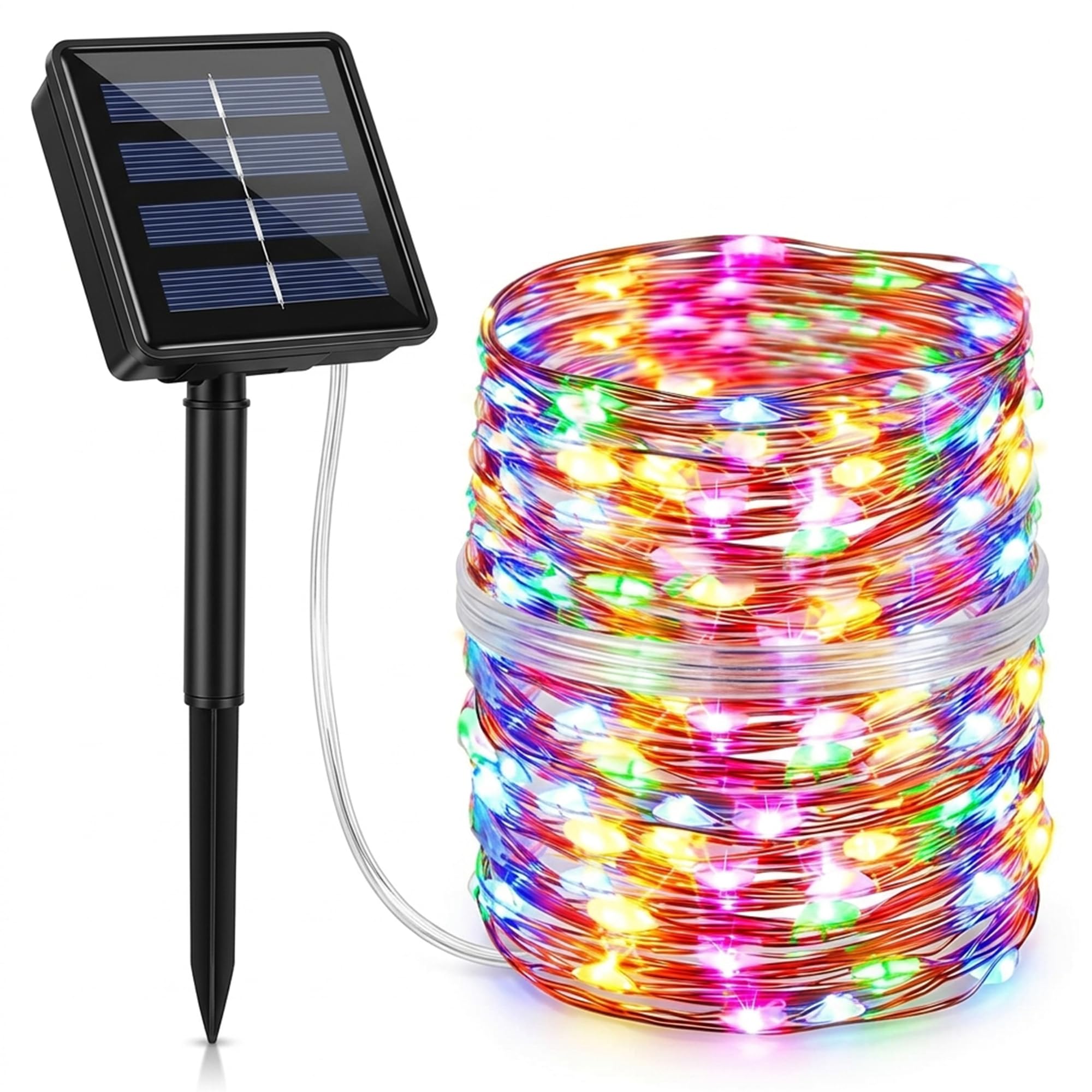 rynli Solar Powered Fairy String Lights Outdoor Garden, IP65 Waterproof 8 Mode LED Copper Wire String Light for Patio, Yard, Solar Fairy Lights for Wedding, Christmas (Coloured, 20 M, 65 Ft, 200 LED)