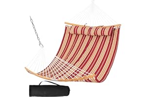 SUNCREAT Hammocks Large Tree Hammock for Outside, Replacement Hammock for Stand, Red Stripes