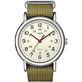 Timex Weekender 38mm Unisex Analog Watch | INDIGLO Backlight | Adjustable Durable Nylon Fabric Slip Through Strap | 24 Hour T