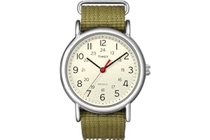 Timex Weekender 38mm Unisex Analog Watch | INDIGLO Backlight | Adjustable Durable Nylon Fabric Slip Through Strap | 24 Hour Time