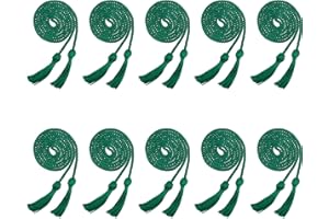 Rcanedny 10 Pieces Graduation Cord Braided Honor Cords with Tassels for Graduation Students (Dark Green)
