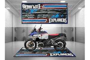 wibeart MPM Motorcycle Mat for BMW GS Series - Washable Non - Slip Oil & Water Resistant Parking Pitmat for Garage, Showroom