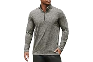 COOFANDY Men's Quarter Zip Pullover Long Sleeve Sweatshirt 1/4 Zip Golf Shirt Winter Fleece Lined Thermal Pullover