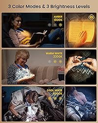Glocusent Upgraded LED Neck Reading Light, Book
