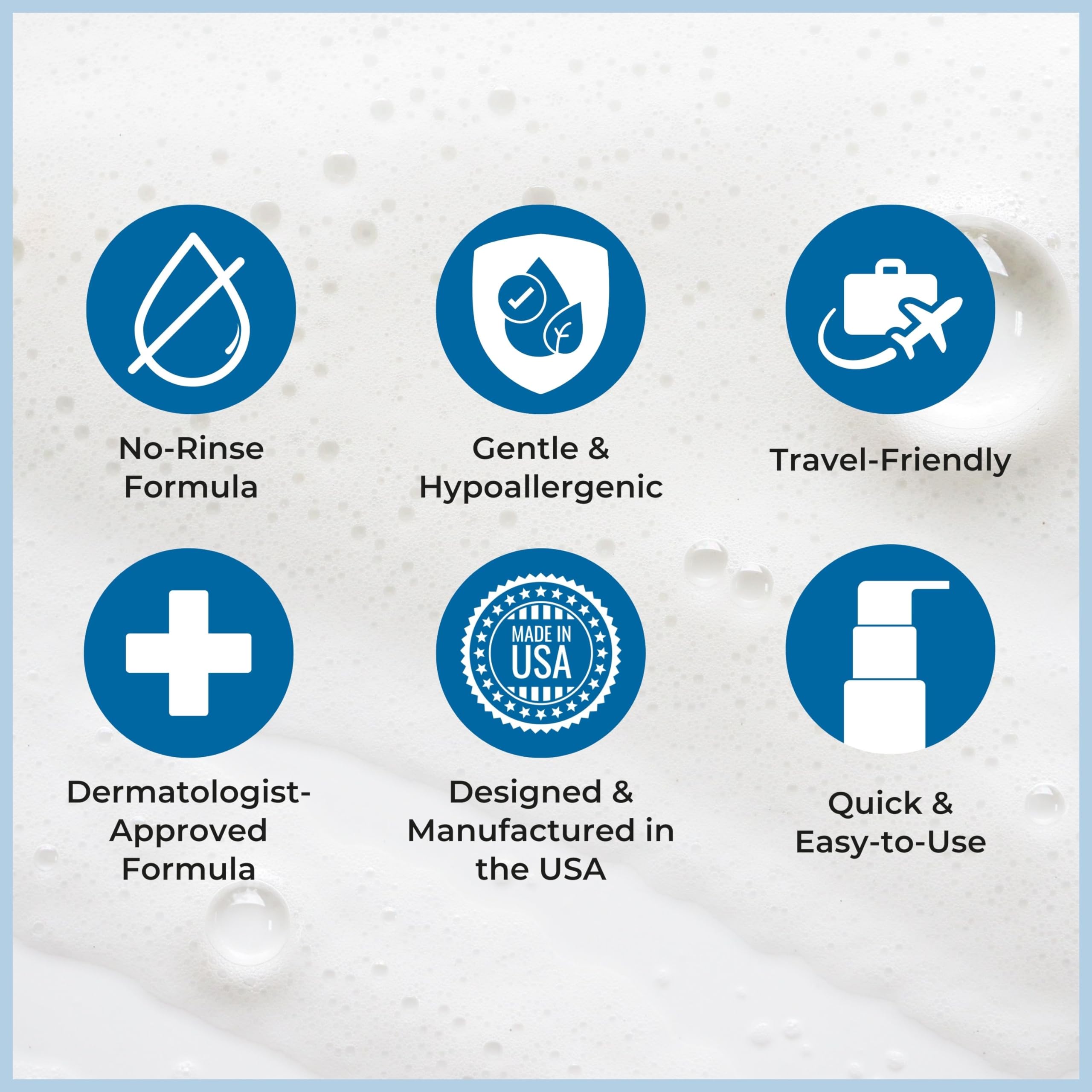 Nurture Rinse Free Waterless Foaming Cleanser | Women, Camping, Elderly & Hospital Care | Waterless Shower & Bath Wash w/Aloe for Sensitive Dry Skin