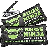 Charcoal Shoe Deodorizer Inserts - Shoe Odor Eliminator - Activated Bamboo Charcoal Deodorizer Bags to Absorb Smell - Pack of