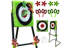 BUNNYBOO Family Axe Throwing Game for Backyard Fun | Safe Bristle Target Set with 4 Axes & 4 Darts for Kids & Adults | Lightweight & Portable for Carnival, Camping, Party and Indoor/Outdoor Games