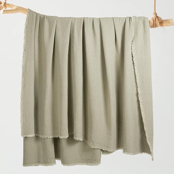HOMBYS 92″X108″ LINEN OVERSIZED KING BLANKET-SOFT LINEN REVERSIBLE THROW LIGHTWEIGHT BLANKET IN NATURAL COLOR BED BLANKET(FLAX COLOR, 92″X108″)