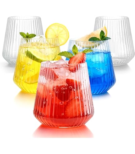 40 Count Origami Ripple Unbreakable Stemless Plastic Wine Champagne