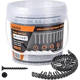 meite Collated Drywall Screw #6 x 1-5/8 inch Coarse Thread Drywall to Wood Screws for Gypsum Board Partition Wall Ceiling Sheetrock 1000 Count